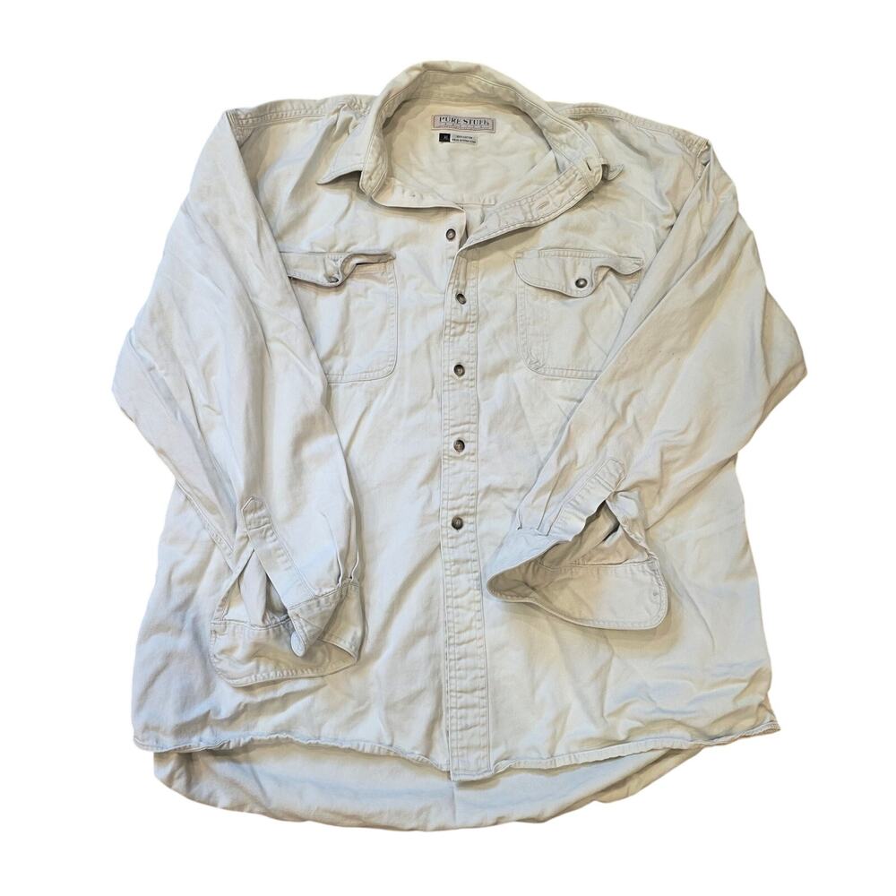 vintage pure stuff basics cotton terracotta long sleeve button up shirt sz XL